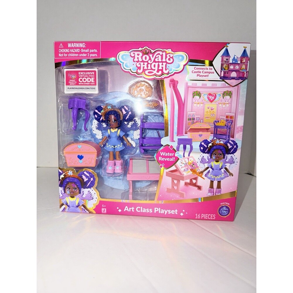 Royale High - Art Class Playset Water Reveal Doll & Access 16 Pc - Has Code NEW!